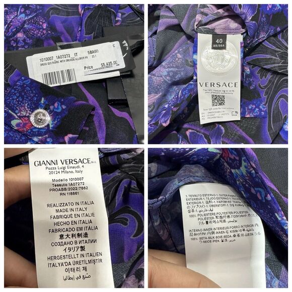 NWT Versace 40 US 4 Runway SS23 Plisse Dress All Over Orchid Purple $5,425 - Picture 13 of 16